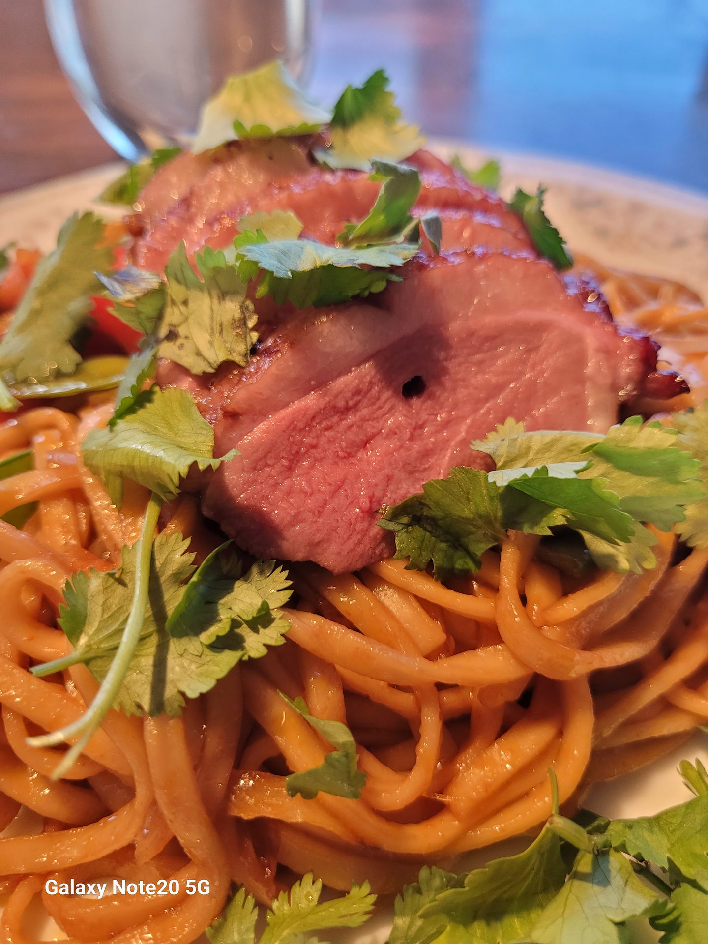Private chef experience - plated char siu duck with noodles